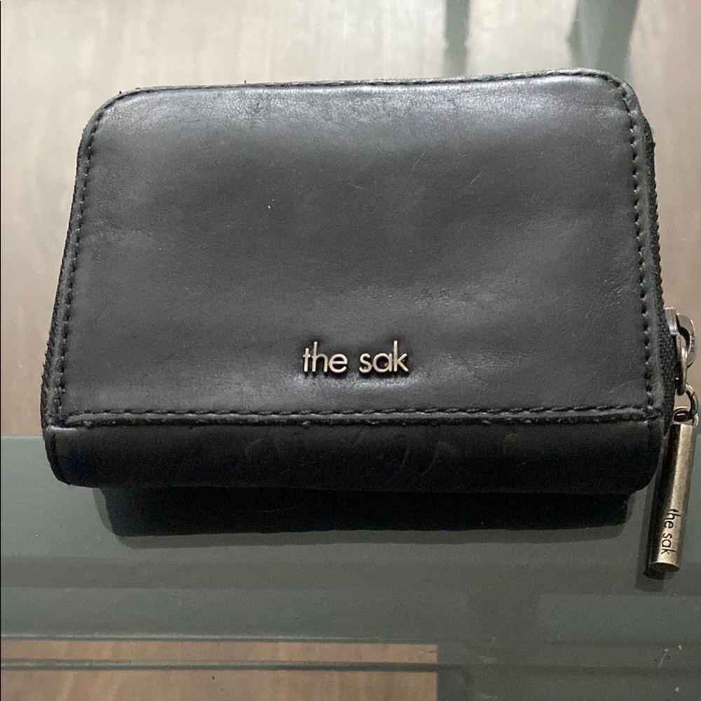 The Sak Black Leather Zip Wallet